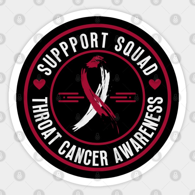 Support Squad Throat Cancer Awareness Sticker by oneduystore